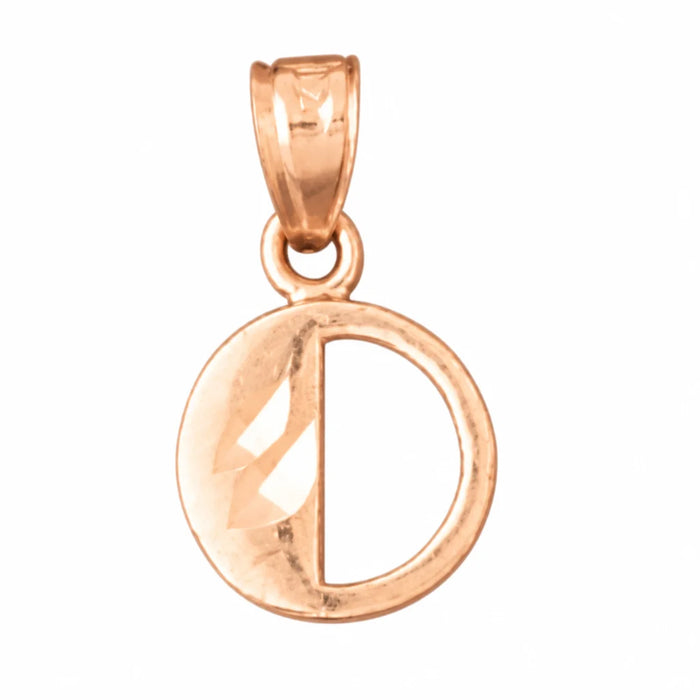 Initial O Charm Pendant 14k Gold Rose Gold 14k
