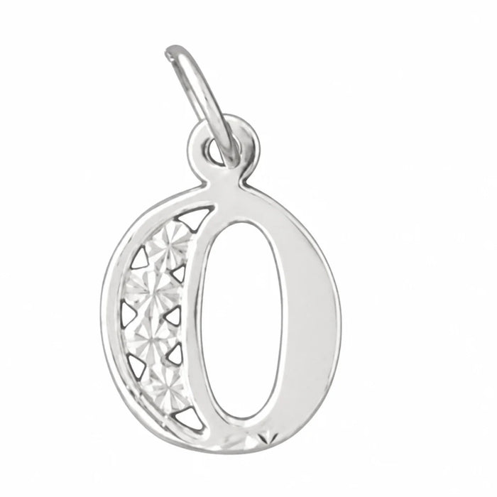 Initial O Charm Pendant 14k Gold White Gold 14k