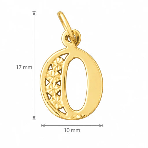 Initial O Charm Pendant 14k Gold Yellow Gold 14k