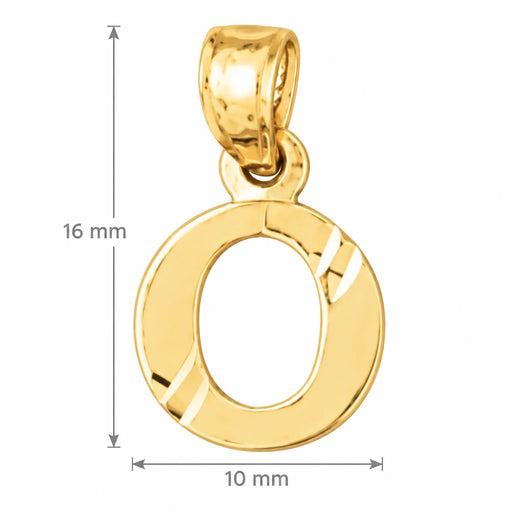 Initial O Charm Pendant 14k Gold Yellow Gold 14k