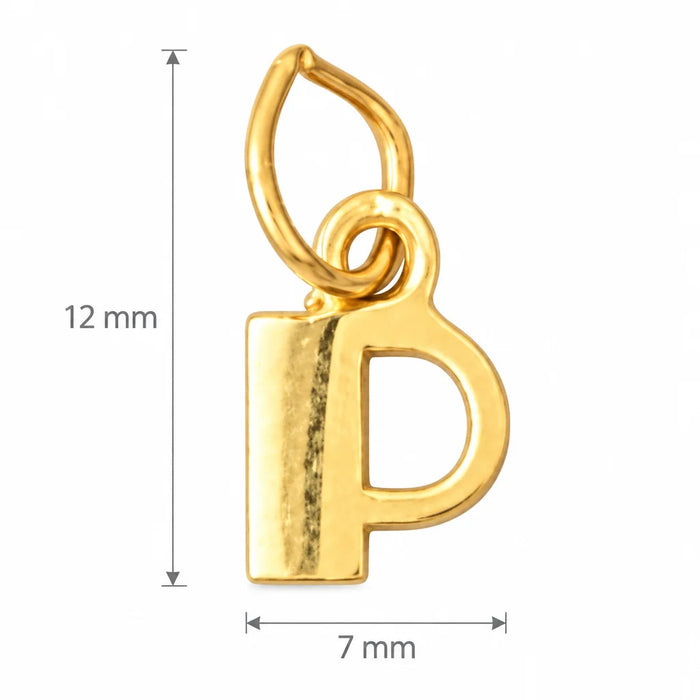 Initial P Charm Pendant 14k Gold Yellow Gold 14k
