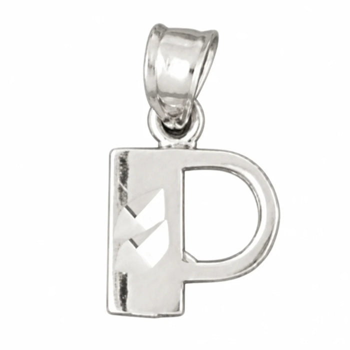 Initial P Charm Pendant 14k Gold White Gold 14k