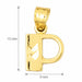Initial P Charm Pendant 14k Gold Yellow Gold 14k