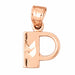 Initial P Charm Pendant 14k Gold Rose Gold 14k