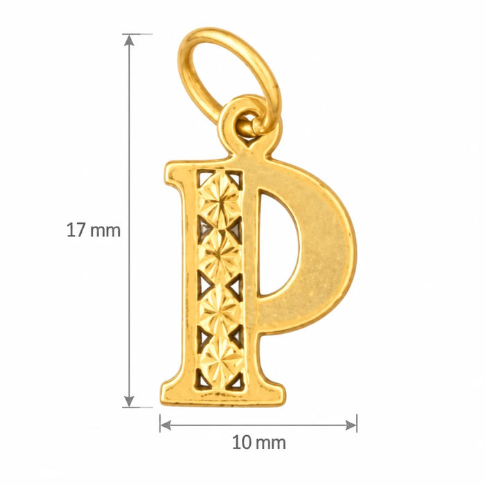Initial P Charm Pendant 14k Gold Yellow Gold 14k
