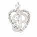 Initial P Heart Charm Pendant 14k Gold White Gold 14k