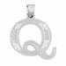 Initial Q Charm Pendant 14k Gold White Gold 14k