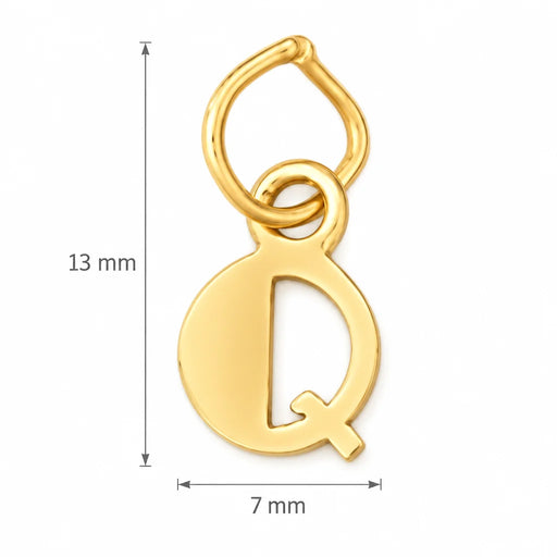 Initial Q Charm Pendant 14k Gold Yellow Gold 14k