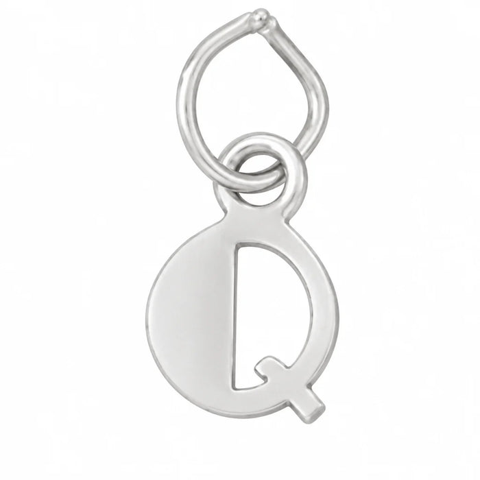 Initial Q Charm Pendant 14k Gold White Gold 14k