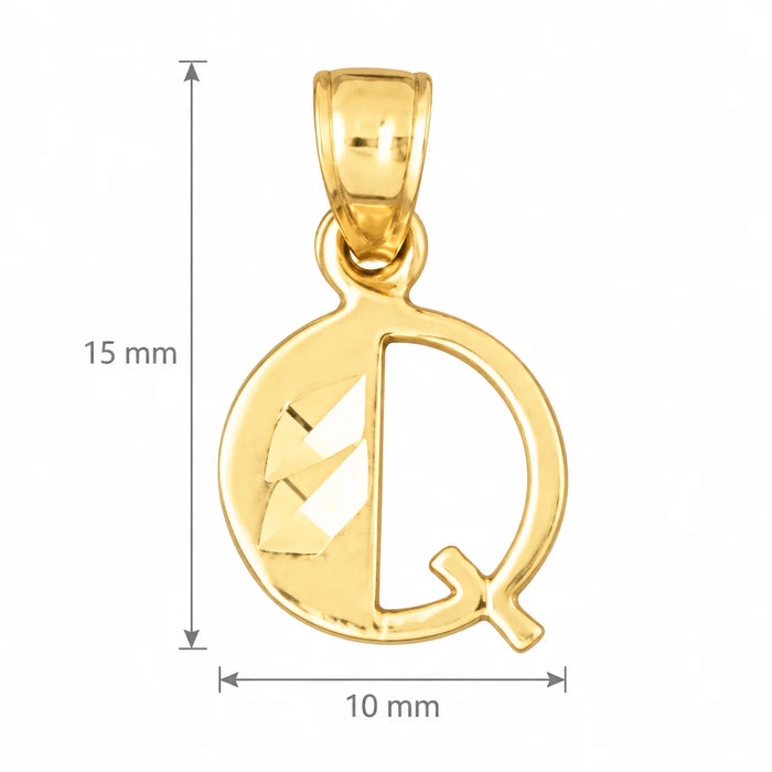Initial Q Charm Pendant 14k Gold Yellow Gold 14k