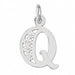 Initial Q Charm Pendant 14k Gold White Gold 14k