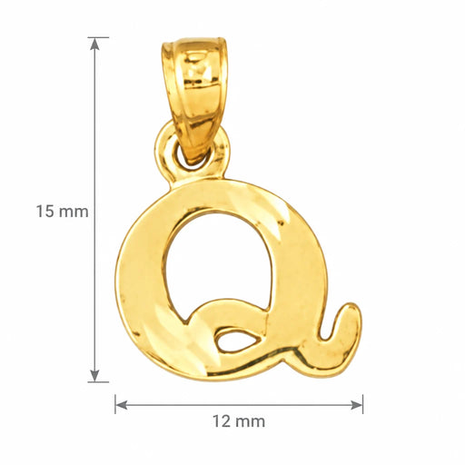 Initial Q Charm Pendant 14k Gold Yellow Gold 14k