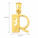 Initial R Charm Pendant 14k Gold Yellow Gold 14k