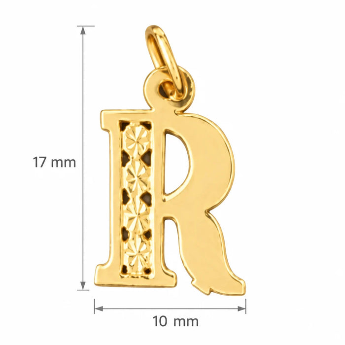 Initial R Charm Pendant 14k Gold Yellow Gold 14k