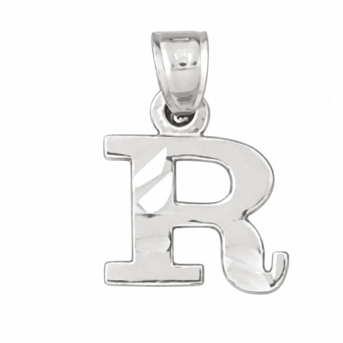 Initial R Charm Pendant 14k Gold White Gold 14k