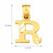 Initial R Charm Pendant 14k Gold Yellow Gold 14k
