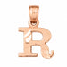 Initial R Charm Pendant 14k Gold Rose Gold 14k