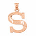 Initial S Charm Pendant 14k Gold Rose Gold 14k