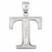 Initial T Charm Pendant 14k Gold White Gold 14k