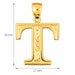 Initial T Charm Pendant 14k Gold Yellow Gold 14k