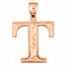 Initial T Charm Pendant 14k Gold Rose Gold 14k
