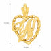 Initial W Heart Charm Pendant 14k Gold Yellow Gold 14k