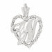 Initial W Heart Charm Pendant 14k Gold White Gold 14k