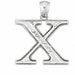 Initial X Charm Pendant 14k Gold White Gold 14k