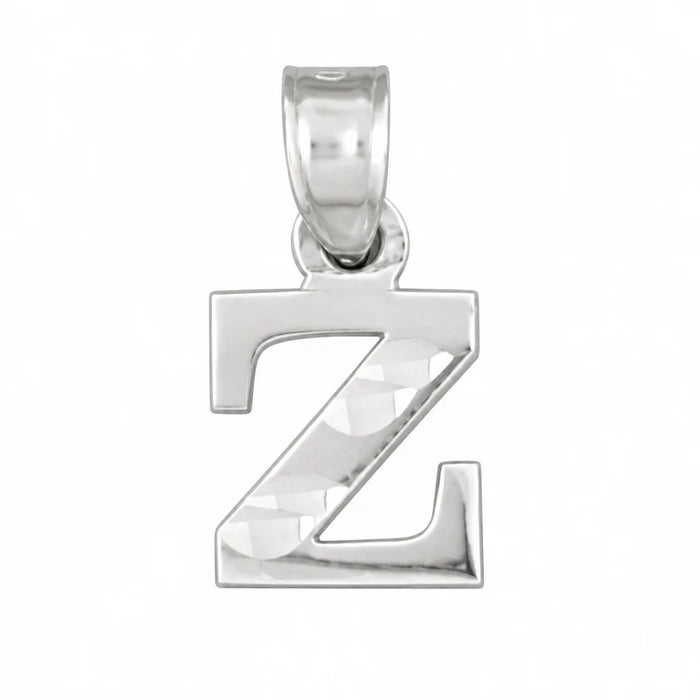 Initial Z Charm Pendant 14k Gold White Gold 14k