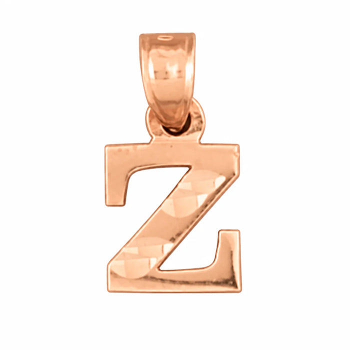 Initial Z Charm Pendant 14k Gold Rose Gold 14k