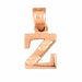 Initial Z Charm Pendant 14k Gold Rose Gold 14k
