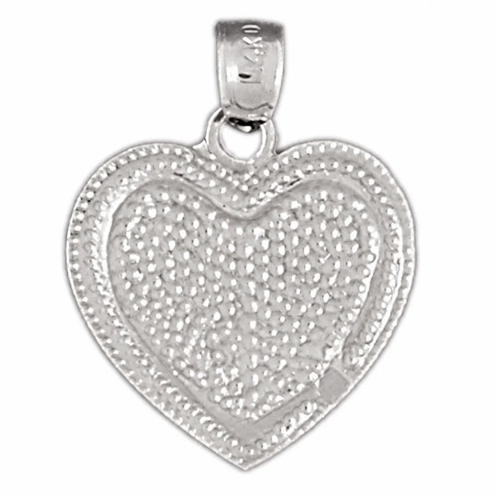 Heart Charm Pendant 14k Gold (3 Grams) White Gold 14k