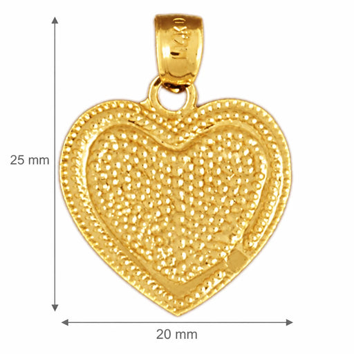 Heart Charm Pendant 14k Gold (3 Grams) Yellow Gold 14k