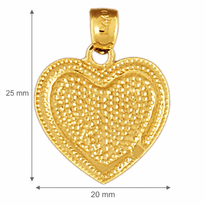 Heart Charm Pendant 14k Gold (3 Grams) Yellow Gold 14k