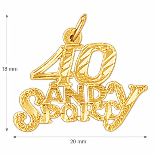 40 And Sporty Charm Pendant 14k Gold Yellow Gold 14k