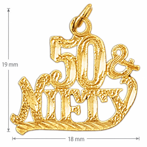 50 And Nifty Charm Pendant 14k Gold Yellow Gold 14k