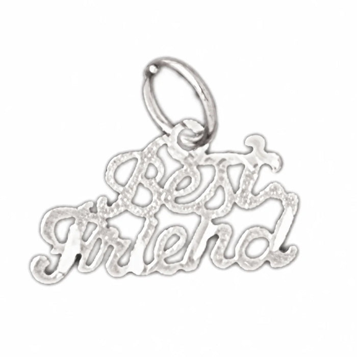 Best Friend Charm Pendant 14k Gold (0.5 Grams) White Gold 14k