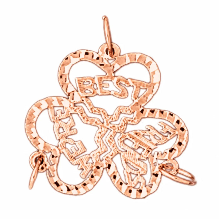 We Are Best Friends Charm Pendant 14k Gold (16 Grams) Rose Gold 14k