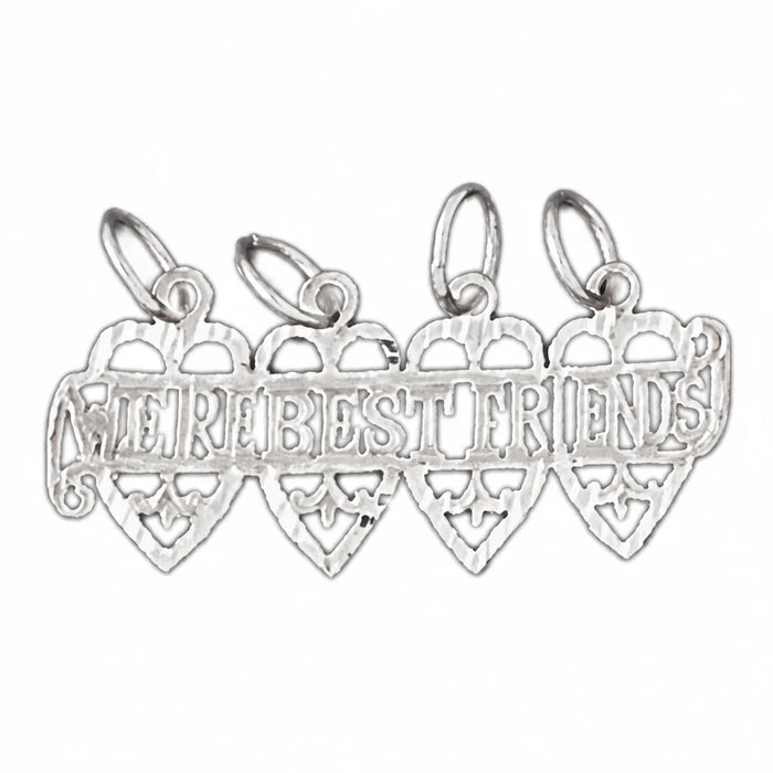 We Are Best Friends Charm Pendant 14k Gold (1.3 Grams) White Gold 14k