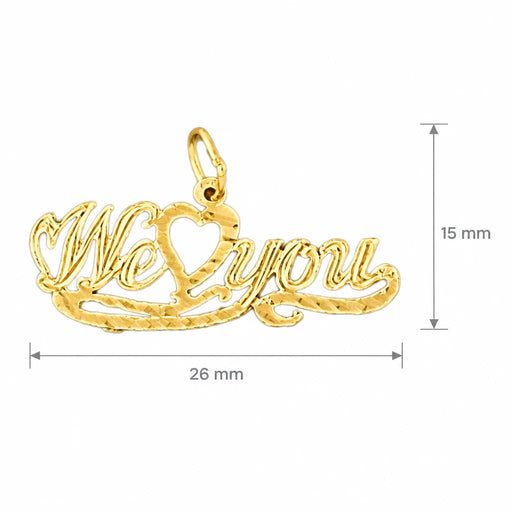 We Love You Charm Pendant 14k Gold Yellow Gold 14k