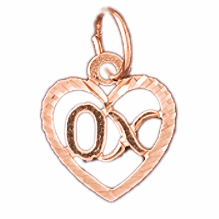 Xoxo Charm Pendant 14k Gold Rose Gold 14k
