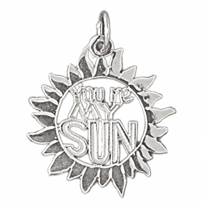You Are My Sun Charm Pendant 14k Gold White Gold 14k