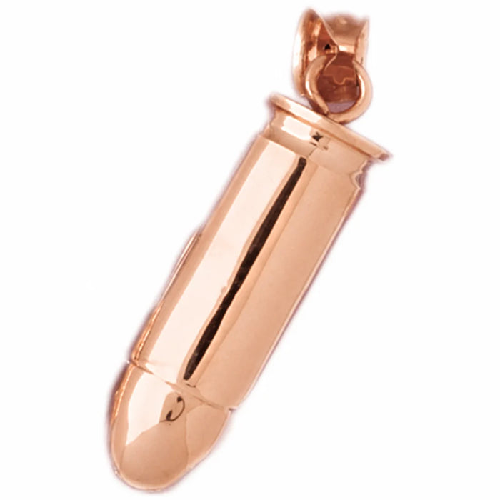 3D Bullet Charm Pendant 14k Gold (15.9 Grams) Rose Gold 14k