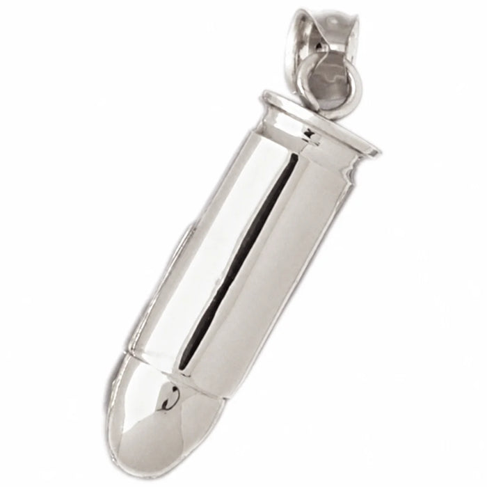 3D Bullet Charm Pendant 14k Gold (15.9 Grams) White Gold 14k