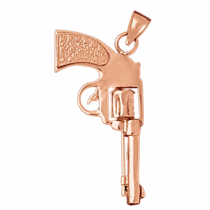 3D Gun Charm Pendant 14k Gold (12.8 Grams) Rose Gold 14k
