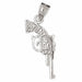 3D Gun Charm Pendant 14k Gold (1.6 Grams) White Gold 14k