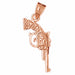3D Gun Charm Pendant 14k Gold (1.6 Grams) Rose Gold 14k