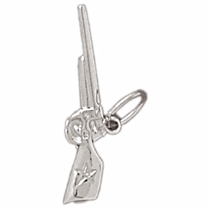3D Gun Charm Pendant 14k Gold (1 Gram) White Gold 14k