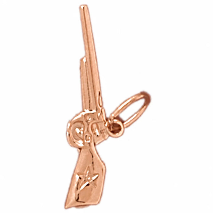 3D Gun Charm Pendant 14k Gold (1 Gram) Rose Gold 14k