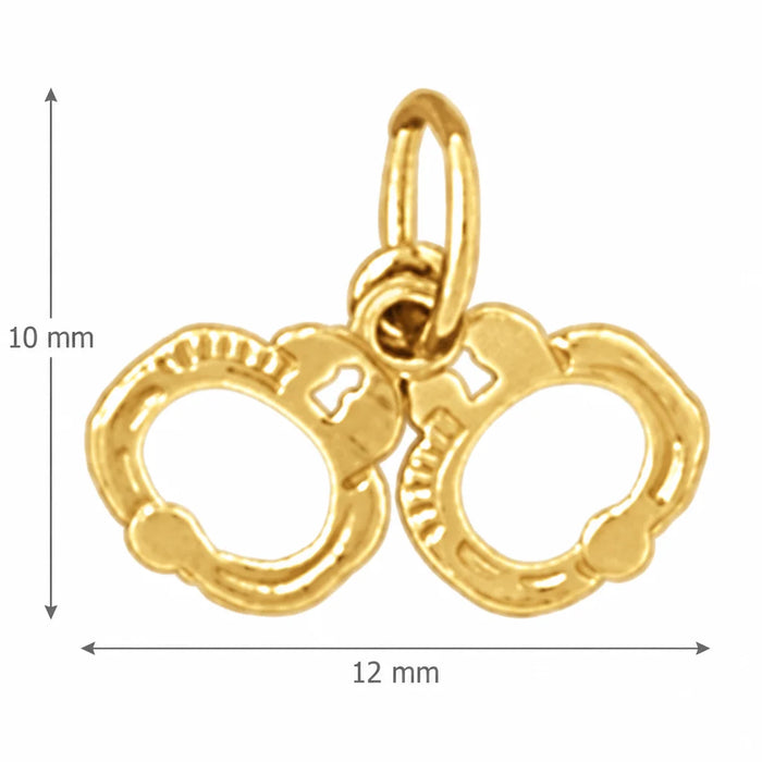 Handcuff Charm Pendant 14k Gold (0.4 Grams) Yellow Gold 14k